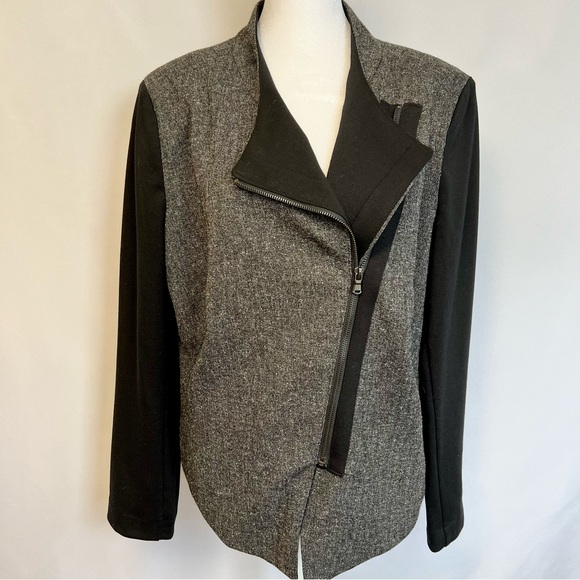 Worthington Jackets & Blazers - Worthington Asymmetric Jacket Black Grey Business Suit Coat Women’s Size XL